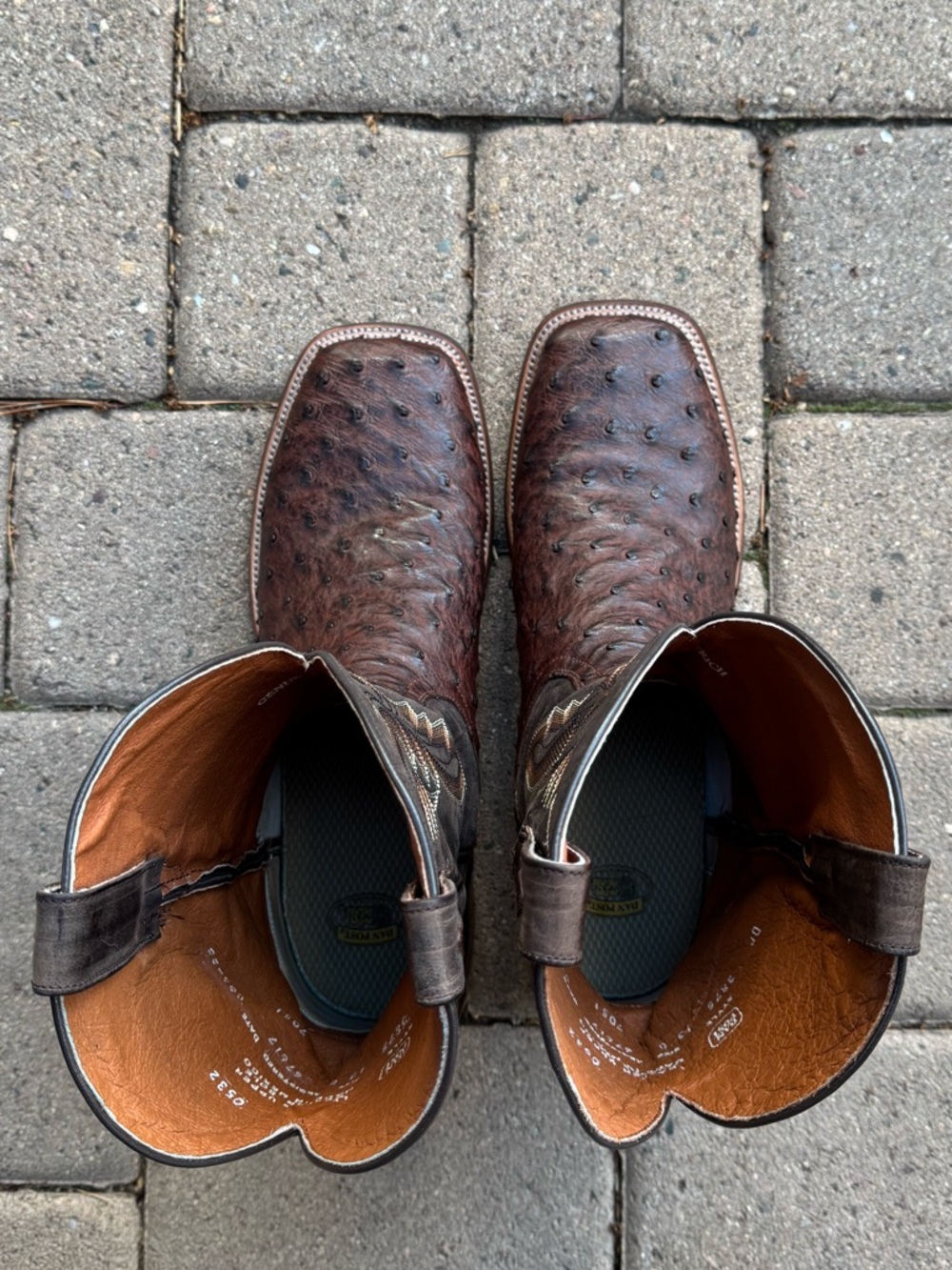 Dan Post Alamosa Ostrich Skin Boots Size 13D - Picture 5 of 7